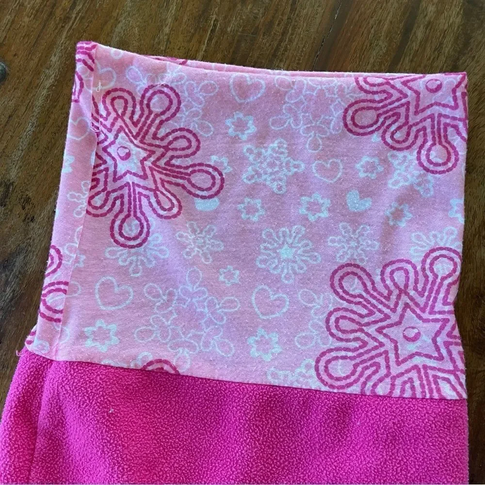 Little Girls Pink Infinity Scarf Snowflakes